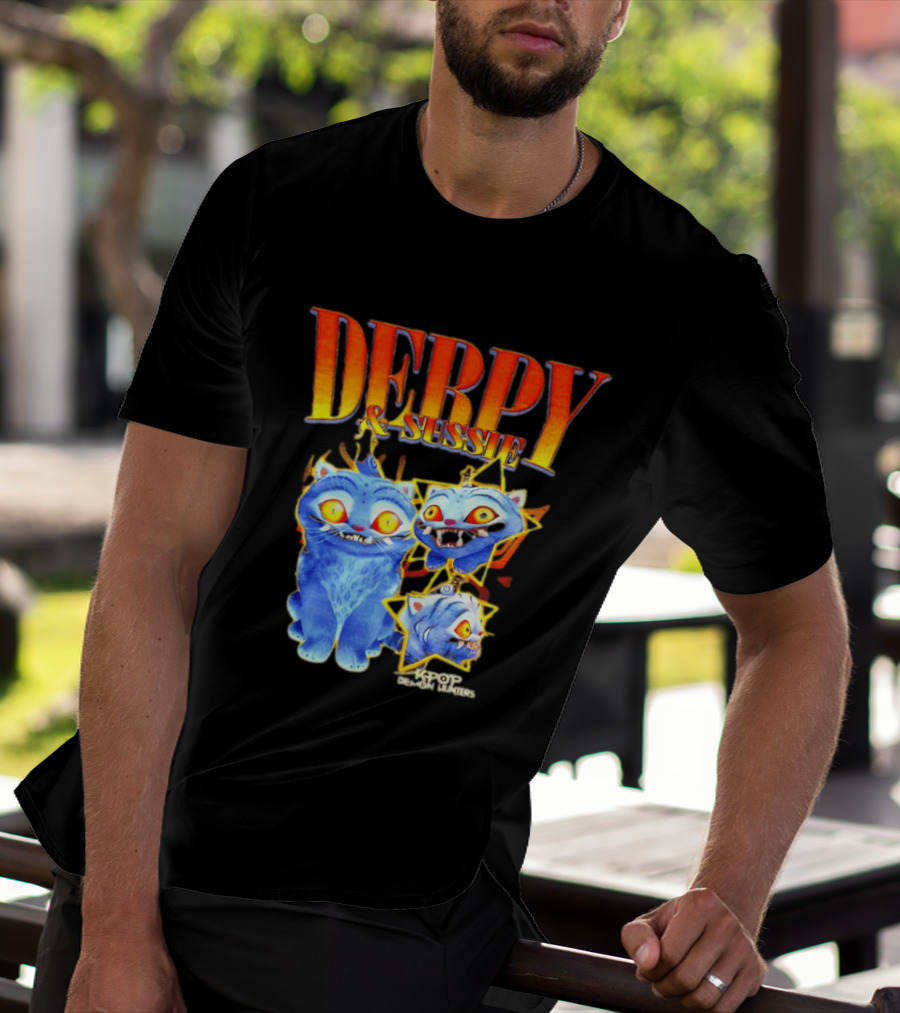 Derpy And Sussie KPop Demon Hunters 2026 Blue Cat Stars T-Shirt