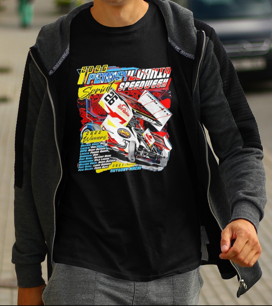 2026 Pennsylvania Speedweek Sprint Race Winners June Kyle Larson Racing Red Robin T-Shirt