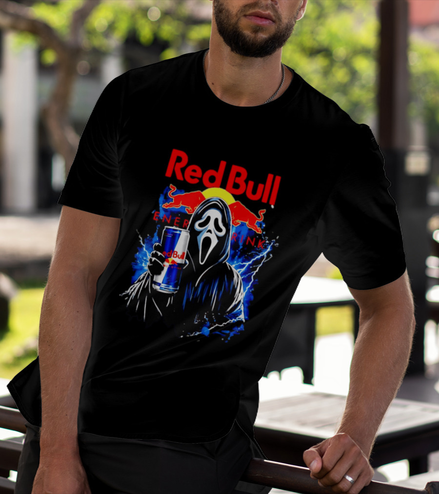 Red Bull Energy Drink Ghostface Scream Bootleg T-Shirt