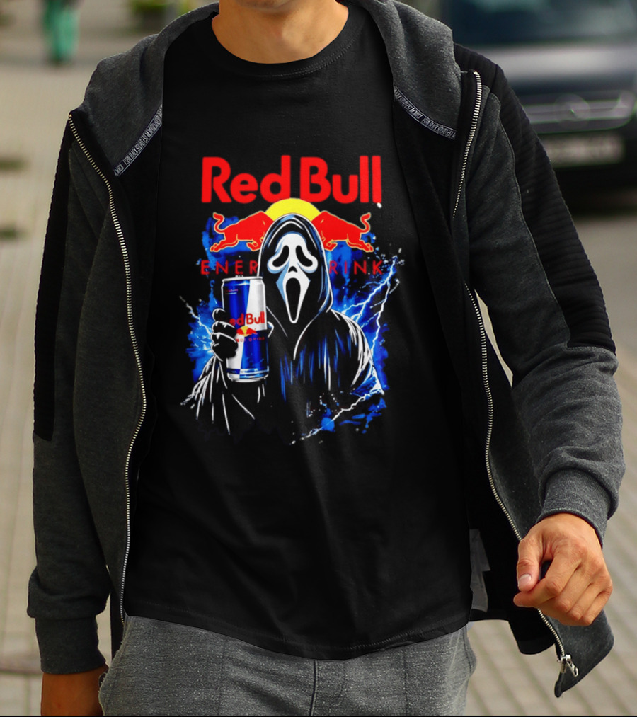 Red Bull Energy Drink Ghostface Scream Bootleg T-Shirt