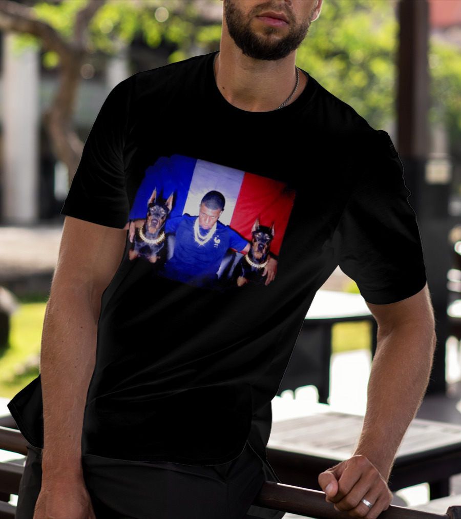 Kylian Mbappe France National Football Team With Dogs French Flag T-Shirt