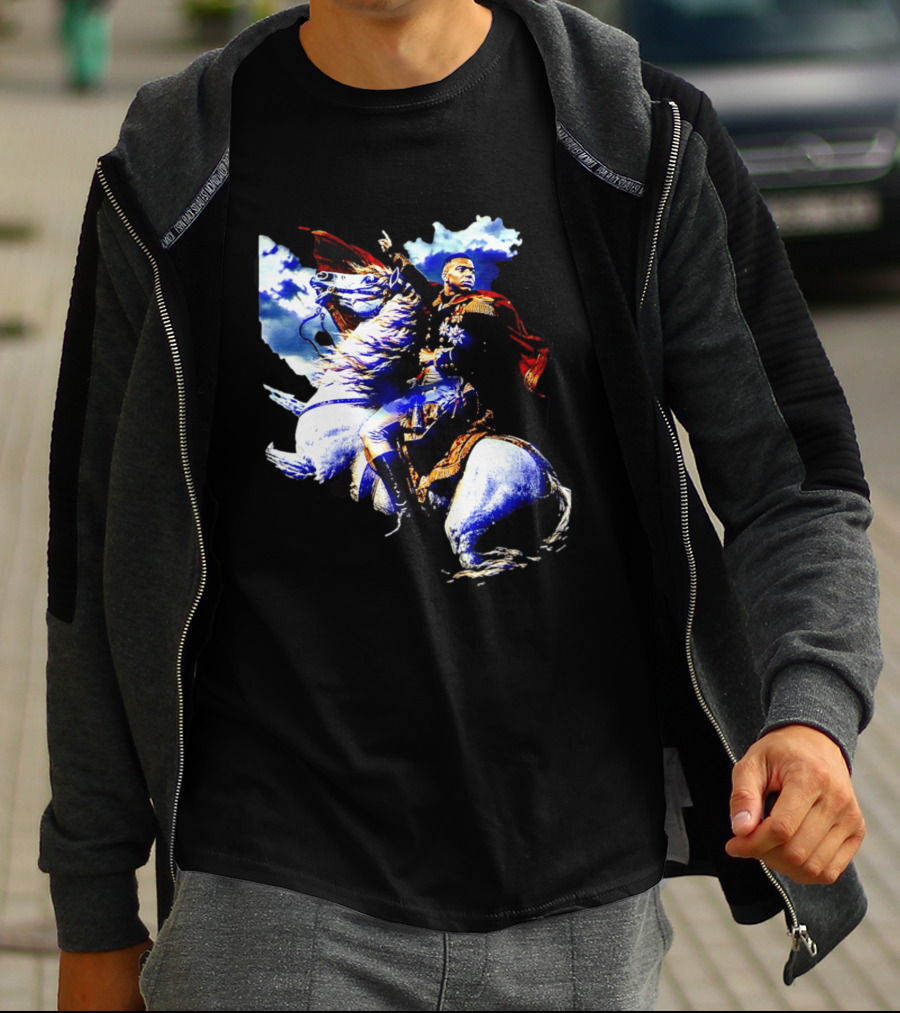 Kylian Mbappe Napoleon Bonaparte Crossing Alps Painting Horse Rider T-Shirt