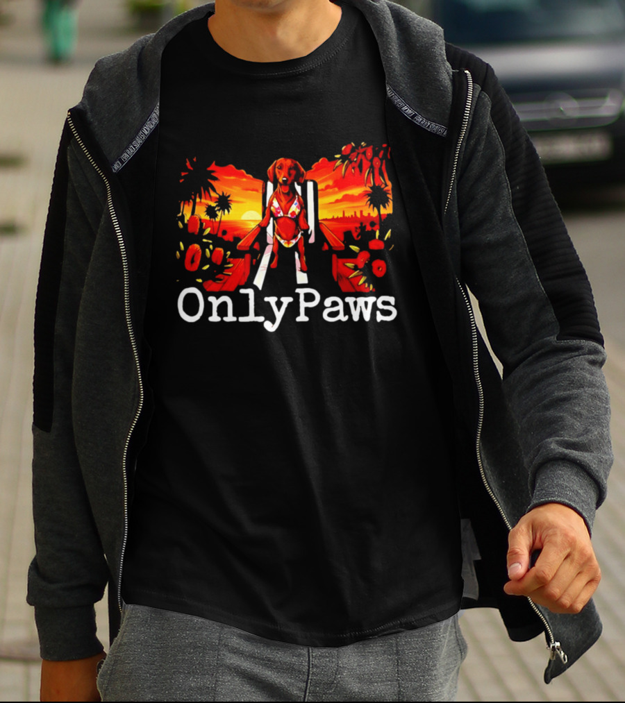 Kylie OnlyPaws Tropical Vibes Sunset Dog T-Shirt