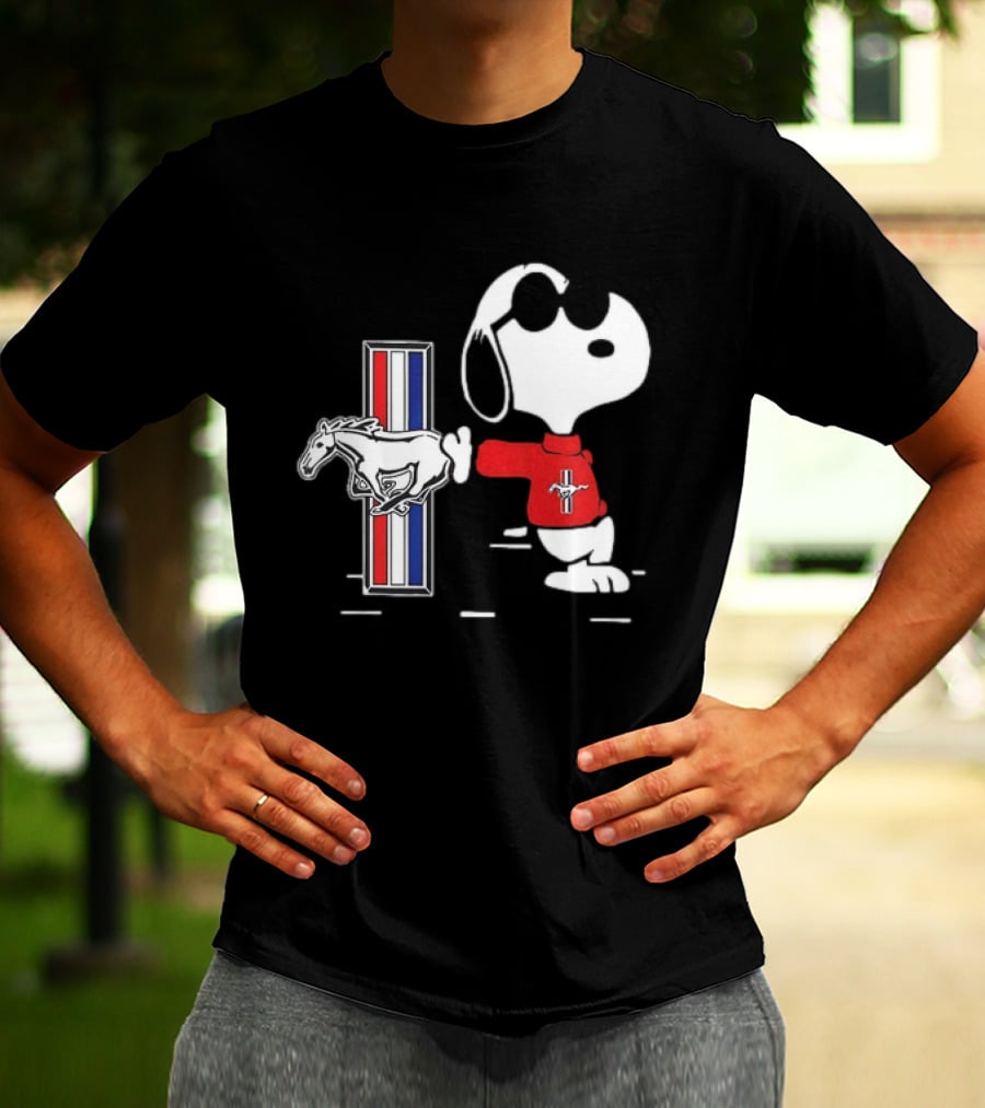 Snoopy Peanuts Ford Mustang Red Sweater Classic Mustang Pony T-Shirt