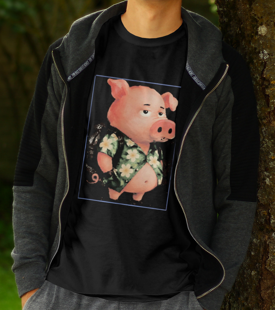 Nice Enjoy The Little Things Hawaiian Pig Floral T-Shirt