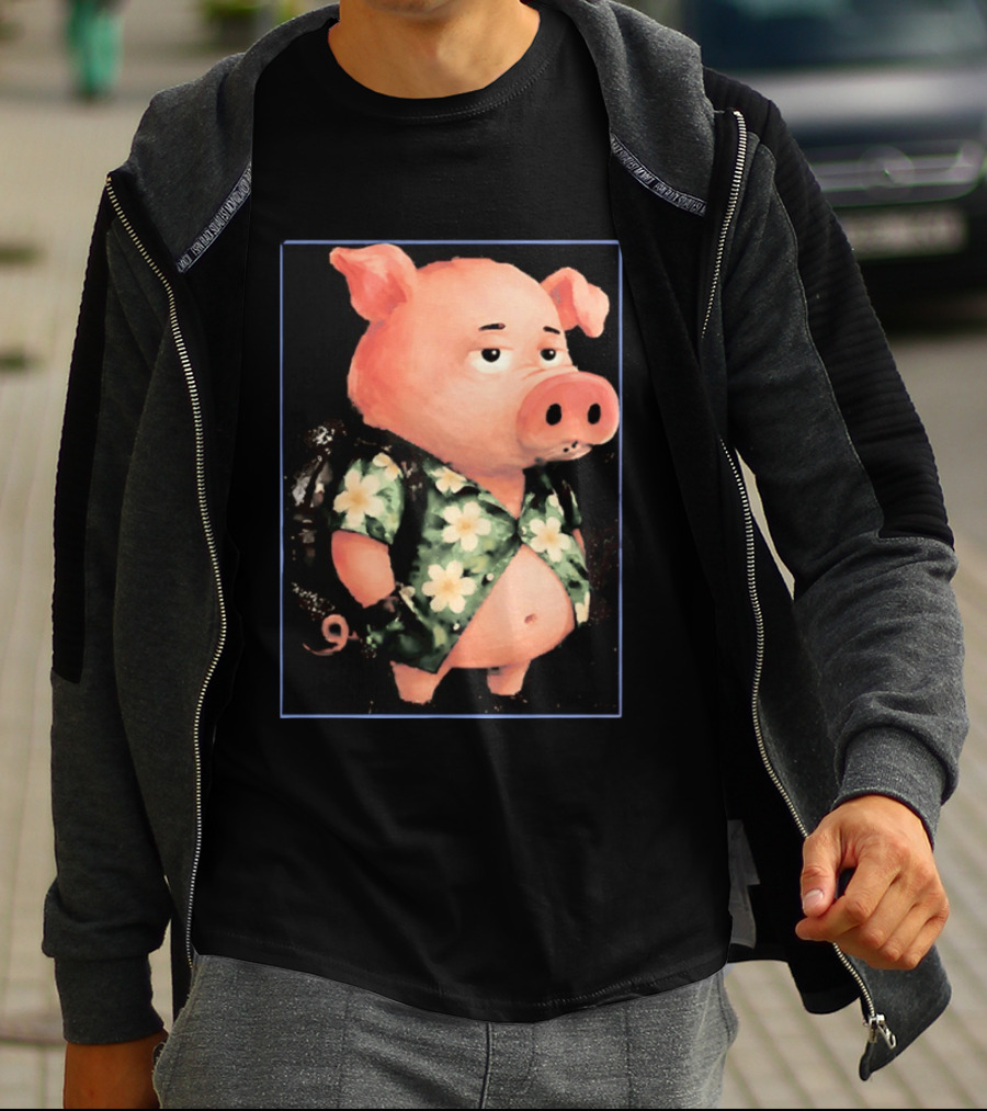 Nice Enjoy The Little Things Hawaiian Pig Floral T-Shirt