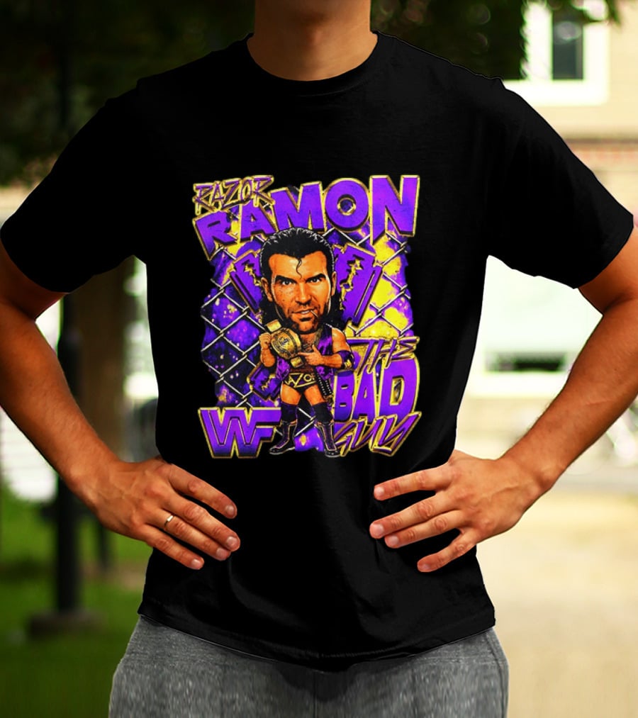 Razor Ramon WWF The Bad Guy Wrestling Champion 90s T-Shirt