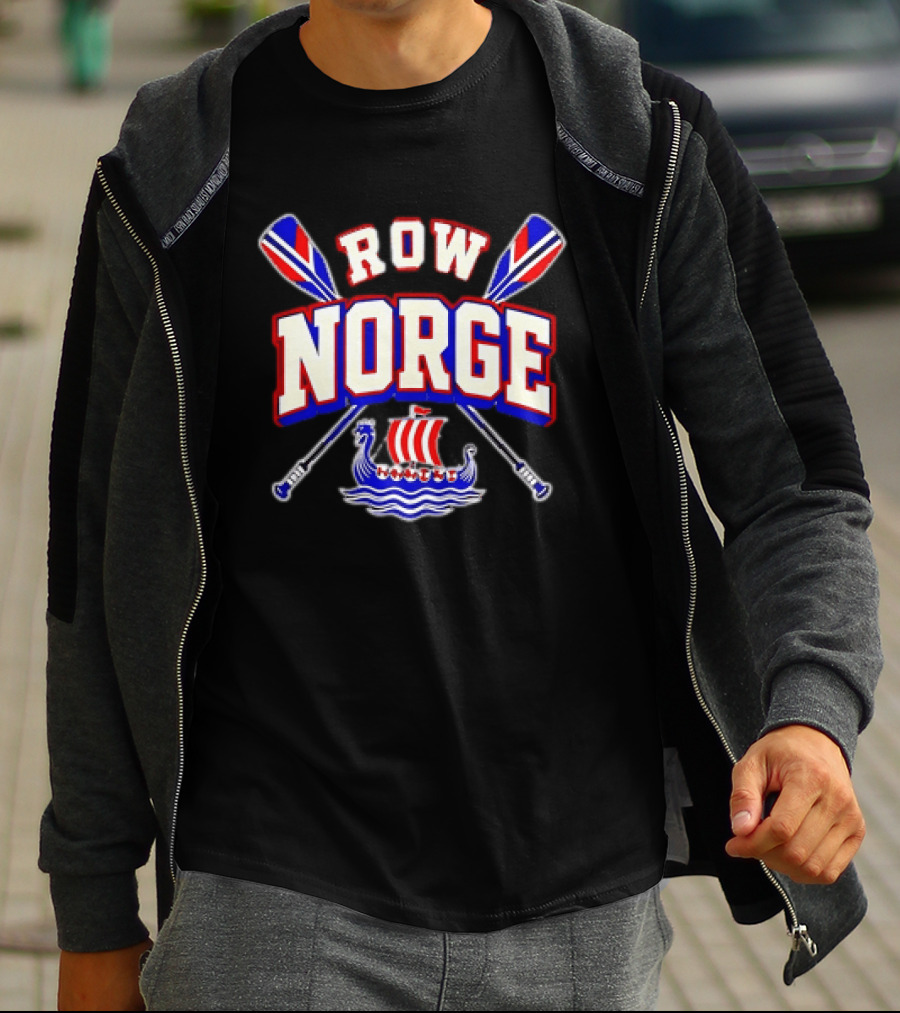 Row Norge Norway Viking Oars And Ship T-Shirt
