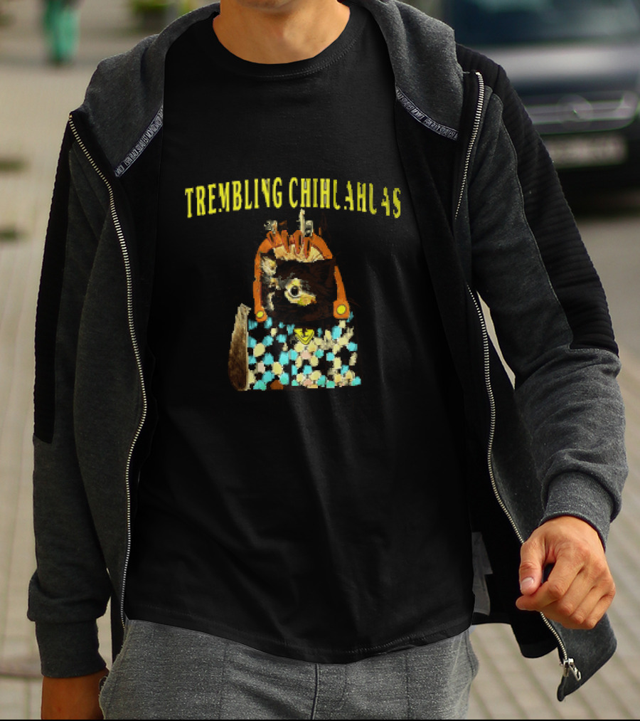 We Are All Trembling Chihuahuas In God's Designer Handbag Colorful Pattern Chihuahua Bag T-Shirt