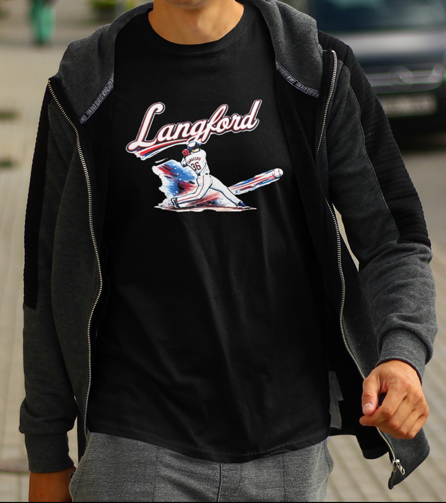 Langford Baseball Swing Texas Rangers Wyatt Langford Slugger 26 T-Shirt