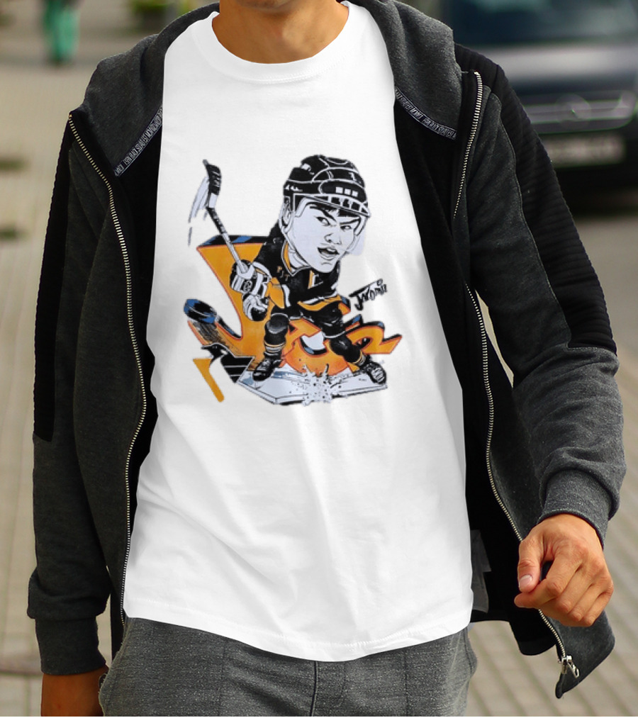 Jaromir Jagr Animated Pittsburgh Penguins Hockey Stick Action T-Shirt