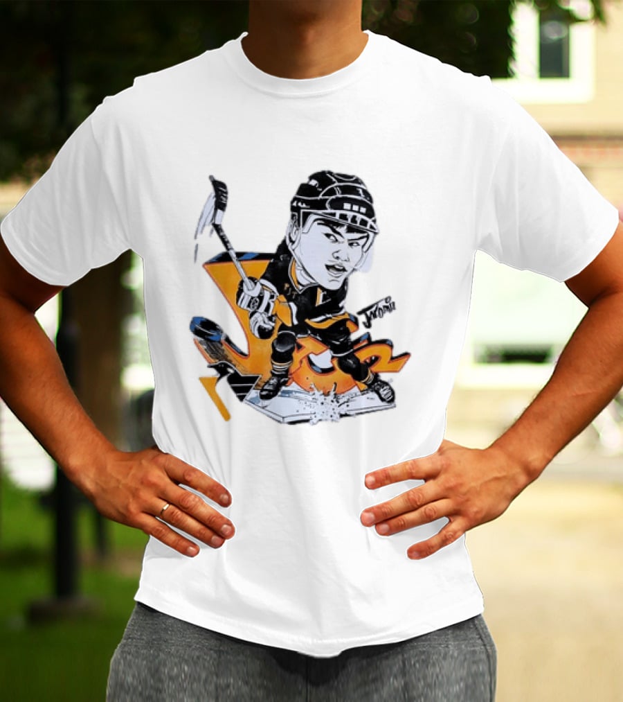 Jaromir Jagr Animated Pittsburgh Penguins Hockey Stick Action T-Shirt