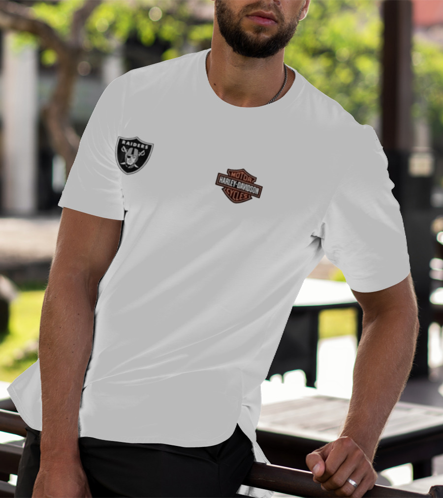 Las Vegas Raiders Harley Davidson Ride Loud Sundays Roll Built For Game Day T-Shirt