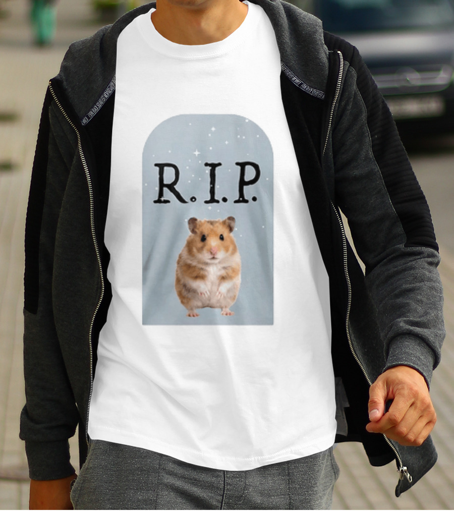 R.I.P. Lil Cenat Hamster Memorial With Stars And Clouds T-Shirt