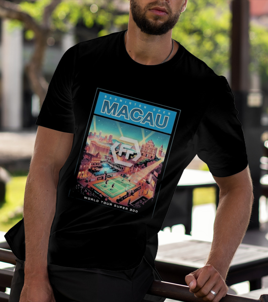 Badminton Open Macau 2026 World Tour Super 300 Cityscape Scene T-Shirt