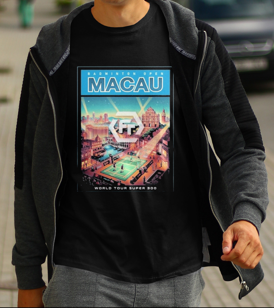 Badminton Open Macau 2026 World Tour Super 300 Cityscape Scene T-Shirt