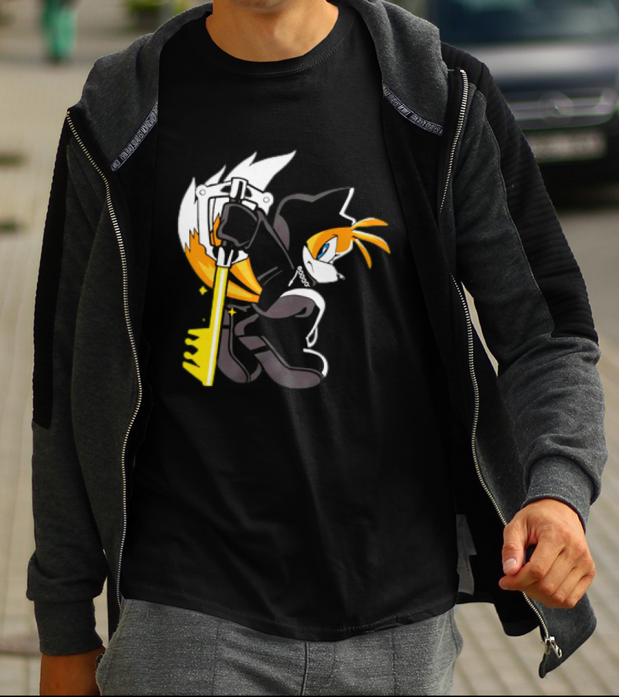 GoblinTengu Yellow Black Hooded Cat Keyblade Warrior T-Shirt