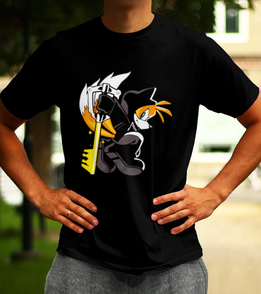 GoblinTengu Yellow Black Hooded Cat Keyblade Warrior T-Shirt