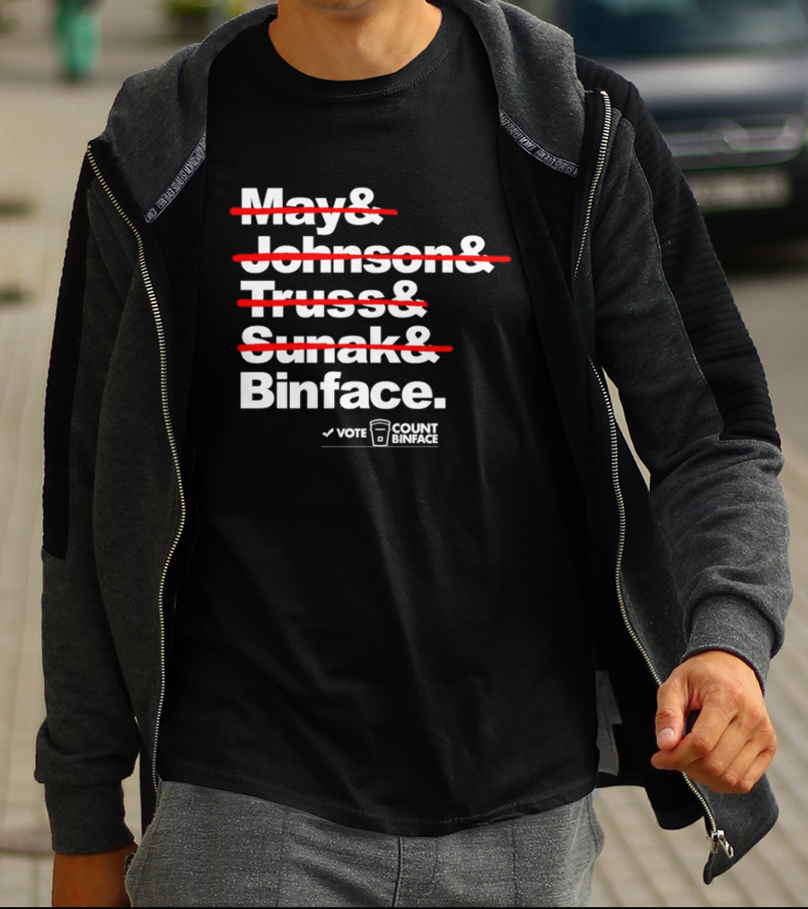 Vote Count Binface May Johnson Truss Sunak Binface Clacton 2026 T-Shirt