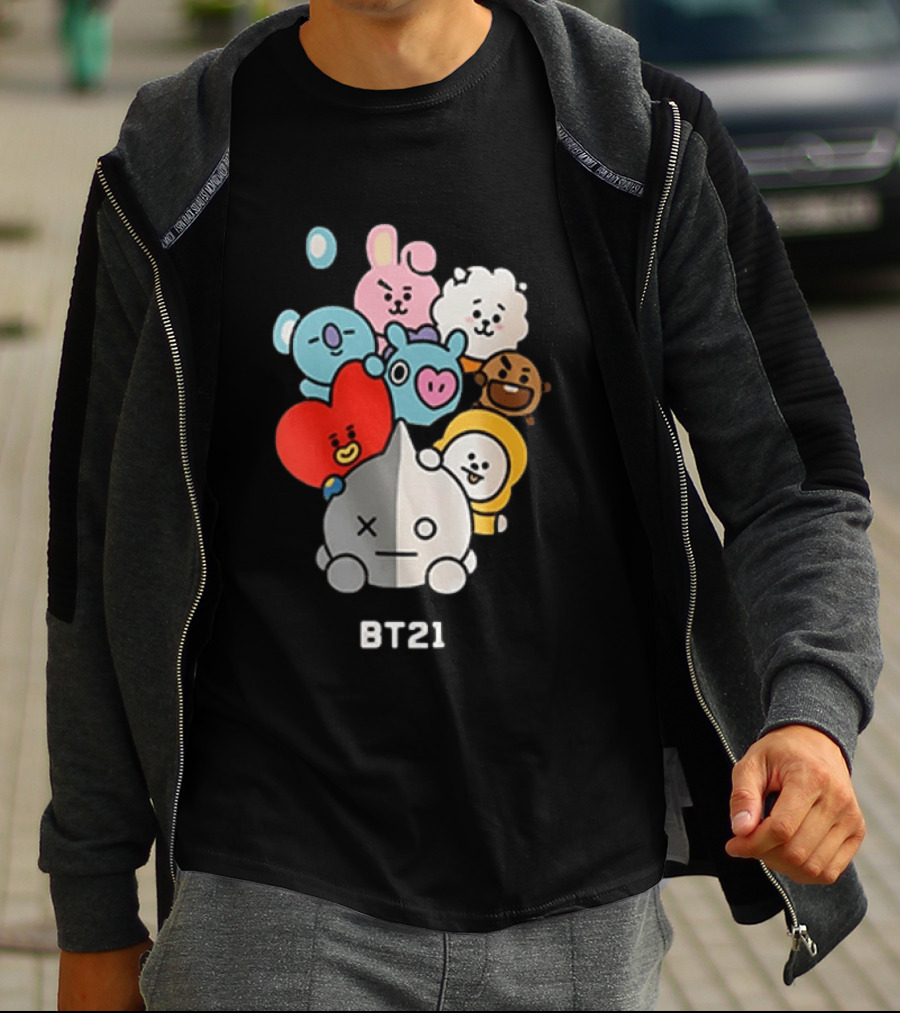 BT21 Characters Koya RJ Shooky Mang Chimmy Tata Cooky Van T-Shirt