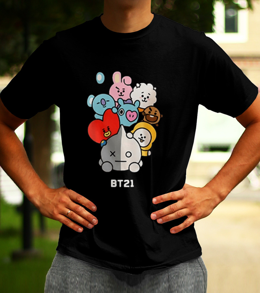 BT21 Characters Koya RJ Shooky Mang Chimmy Tata Cooky Van T-Shirt