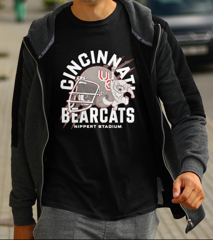Cincinnati Bearcats Nippert Stadium Football Helmet T-Shirt