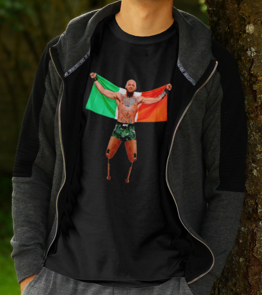Conor McGregor UFC Prosthetic Leg Irish Flag Celebration T-Shirt