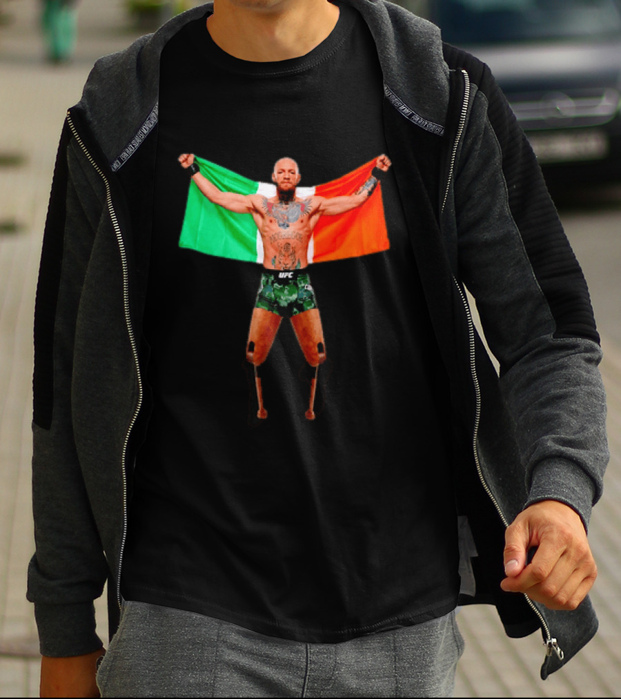 Conor McGregor UFC Prosthetic Leg Irish Flag Celebration T-Shirt