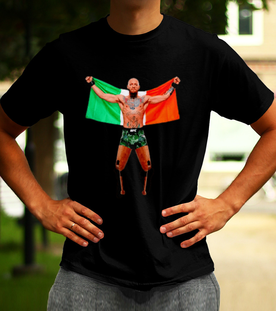 Conor McGregor UFC Prosthetic Leg Irish Flag Celebration T-Shirt