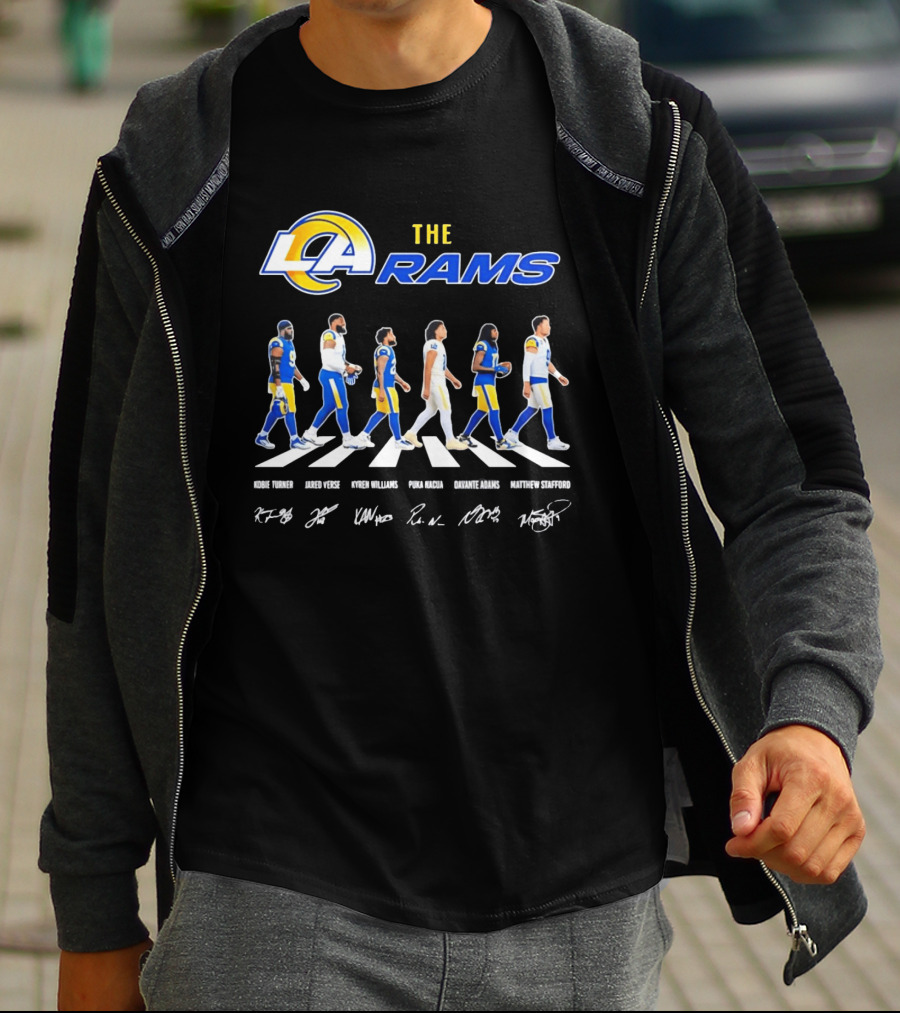 Kobie Turner Jared Verse Kyren Williams Puka Nacua Davante Adams Matthew Stafford The Rams Abbey Road NFL Players T-Shirt