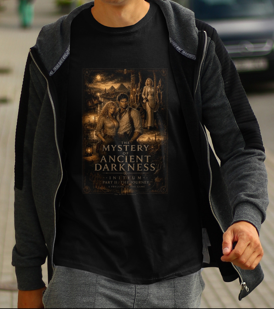 The Mystery Of Ancient Darkness Initium Part II The Journey A Prelude To The Game Retro Adventure Scene T-Shirt