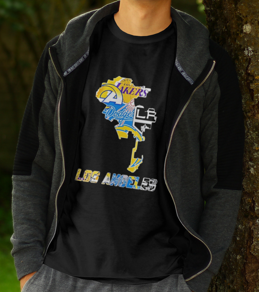 Los Angeles Lakers Rams Dodgers LA Kings Chargers Sports Team Logos T-Shirt