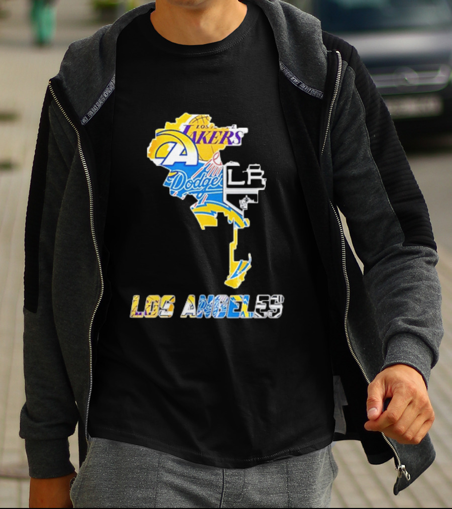 Los Angeles Lakers Rams Dodgers LA Kings Chargers Sports Team Logos T-Shirt