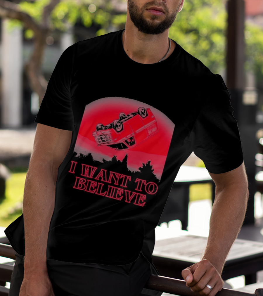 The X Files I Want To Believe Upside Down Car T-Shirt