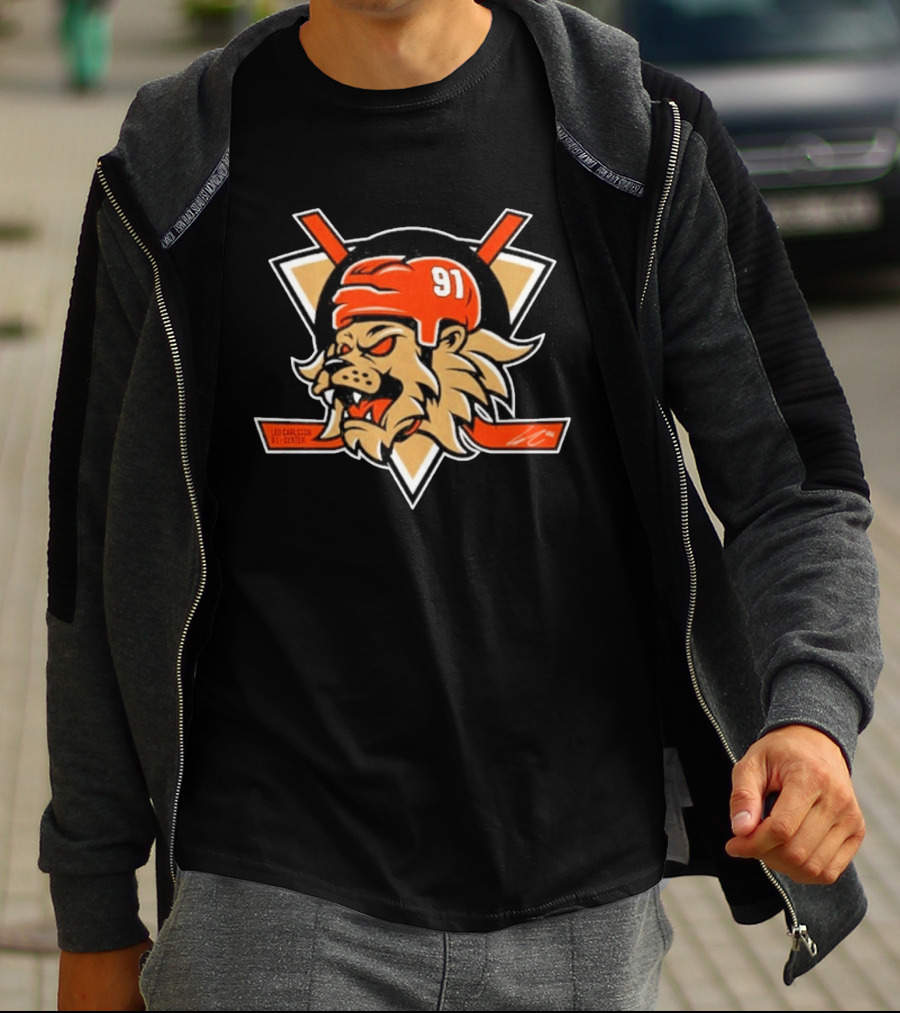 Leo Carlsson 97 Center Lion Hockey Helmet T-Shirt