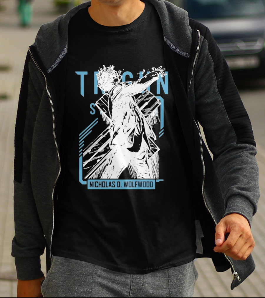Trigun Stampede Nicholas D Wolfwood Cross Sketch T-Shirt