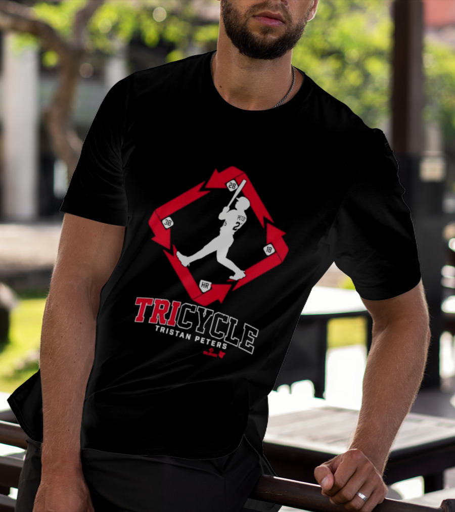 Tristan Peters TriCycle Baseball Player Number 2 Red Arrow Diamond T-Shirt