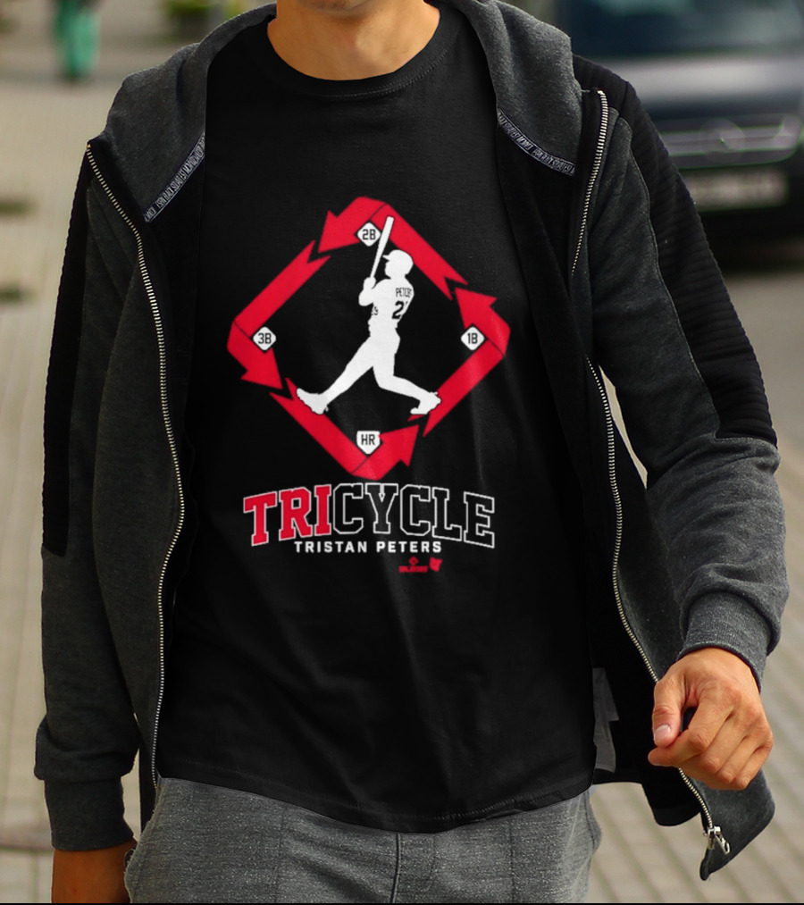Tristan Peters TriCycle Baseball Player Number 2 Red Arrow Diamond T-Shirt