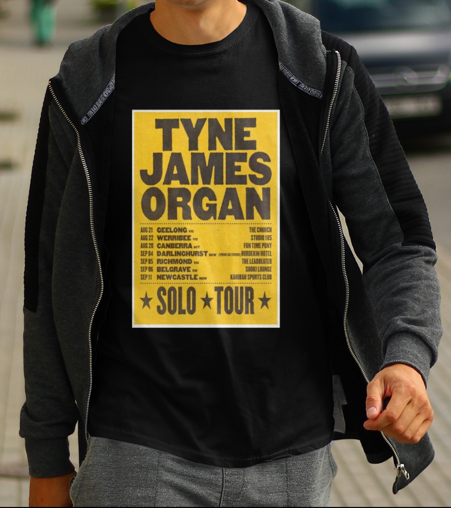 TYNE JAMES ORGAN Australian Solo Tour 2026 Geelong Werribee Canberra Dates Venues T-Shirt