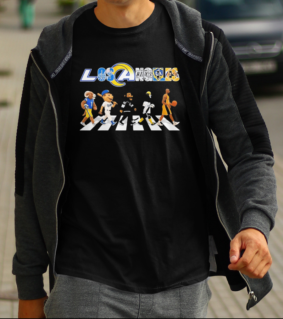 Los Angeles Dodgers Rams Kings Galaxy Lakers Abbey Road Walk T-Shirt