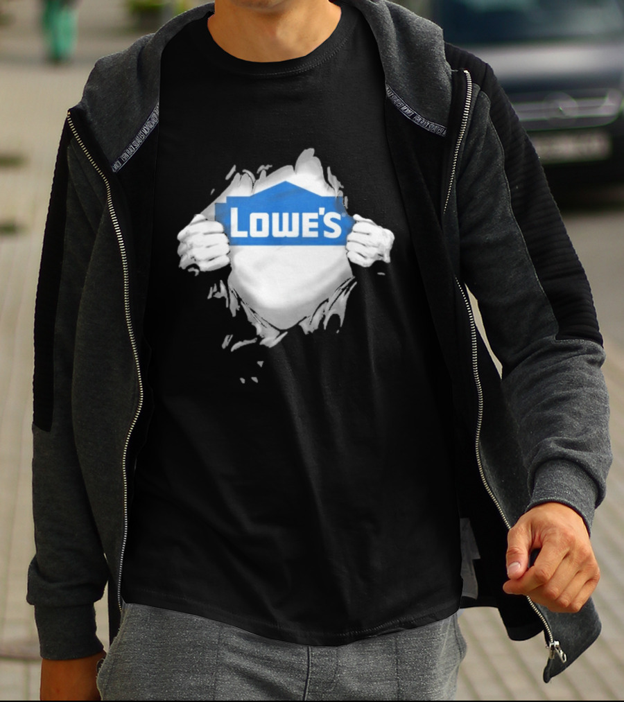 Lowe's Ripped Chest Superhero Style For Home Improvement Workers T-Shirt