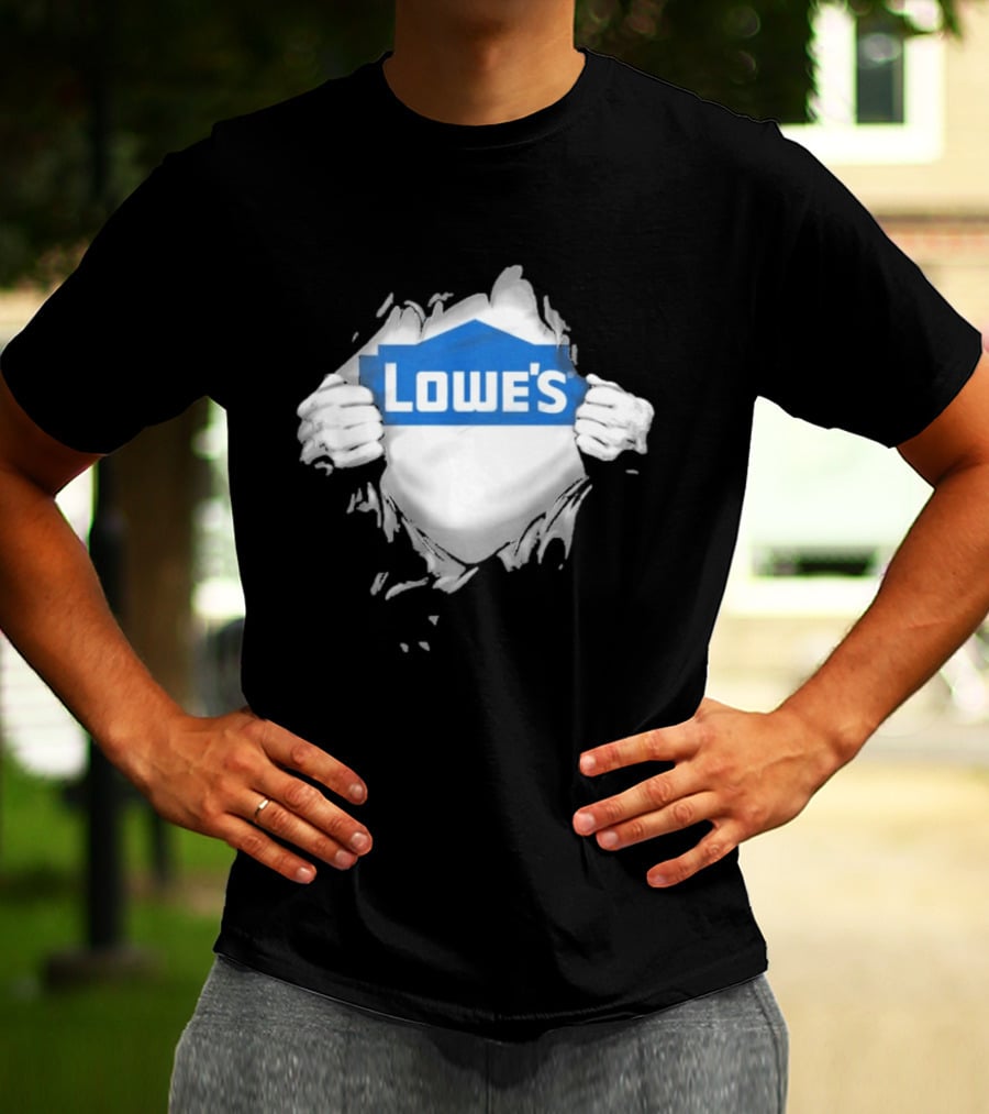 Lowe's Ripped Chest Superhero Style For Home Improvement Workers T-Shirt