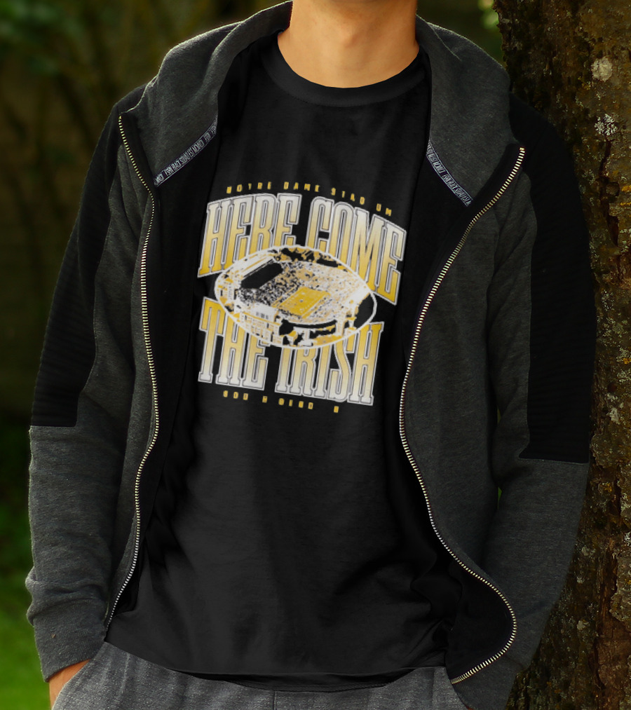 Notre Dame Stadium Here Come The Irish Football T-Shirt