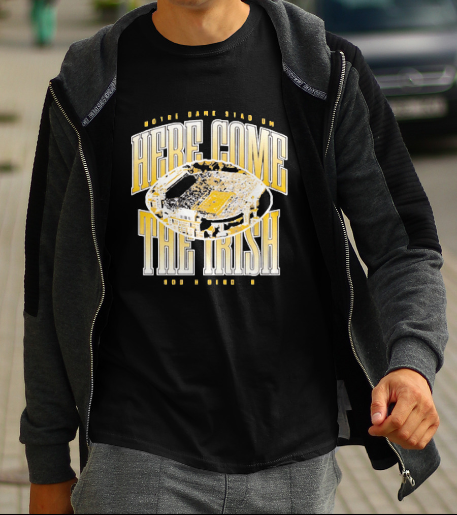 Notre Dame Stadium Here Come The Irish Football T-Shirt