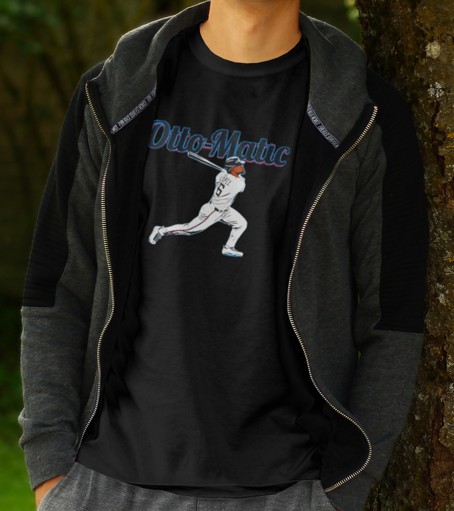 Otto Matic Lopez Swinging Baseball Toronto Blue Jays T-Shirt