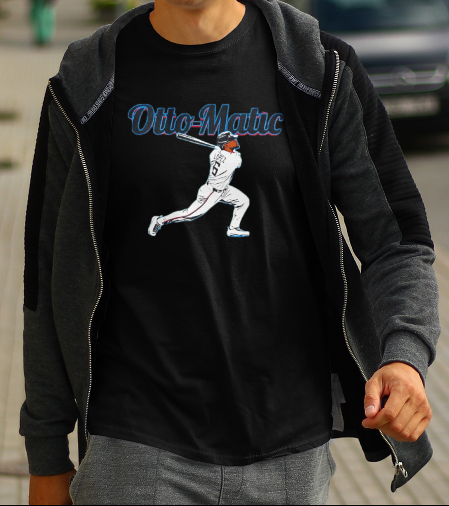 Otto Matic Lopez Swinging Baseball Toronto Blue Jays T-Shirt