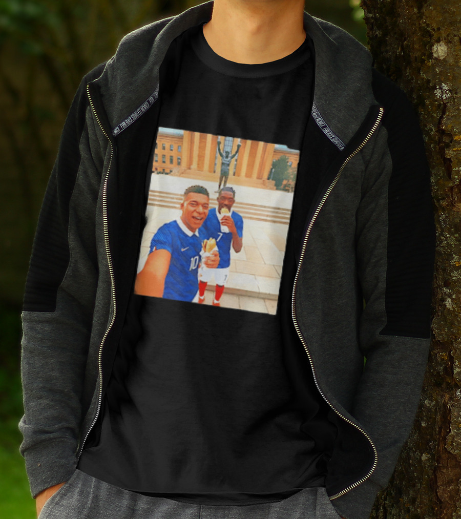 Ousmane Dembele Kylian Mbappe Philadelphia Museum Iconic Pose T-Shirt