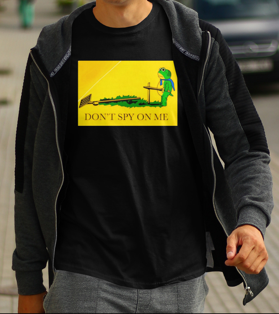 Portland Frog Don't Spy On Me Anti Flock Camera T-Shirt