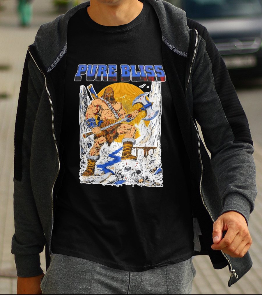 Pure Bliss Barbarian Warrior Axe Skull Fantasy Adventure T-Shirt