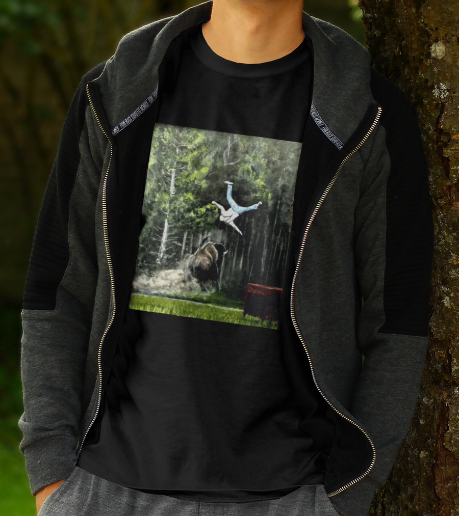 Raccoon Flaming Fart Chaos With Hippo And Unexpected Forest Flip T-Shirt
